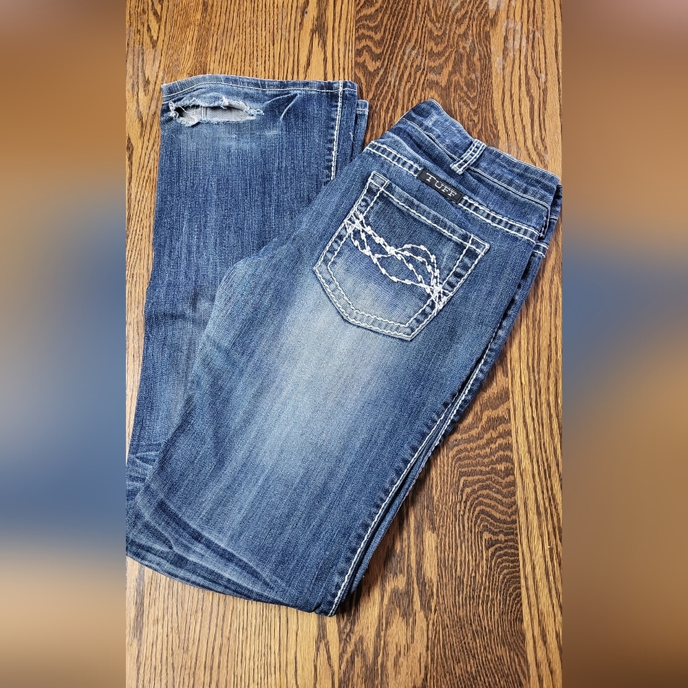 Cowgirl TUFF edgy western boot cut jeans size 29 x 33 - Picture 2 of 7